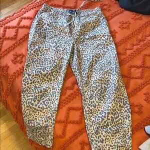 GAP Denim Leopard Print Trousers
